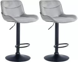 2x Hoker barowy VON siedzisko SZARE zamszowe / noga czarna
