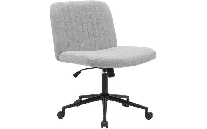 Szare krzesło biurowe obrotowe KING tapicerka materiałowa / nogi na kółkach metal czarny
