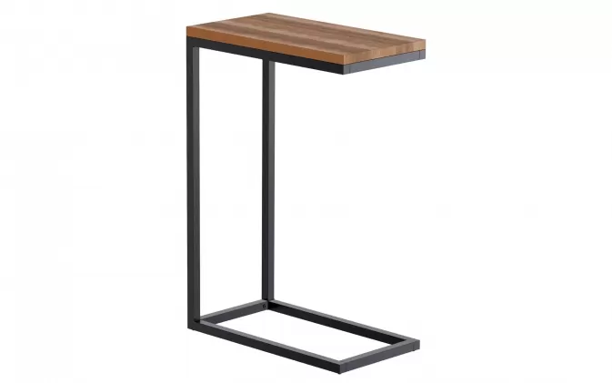 Stolik boczny w kształcie litery C MANTE 46x25x67 blat dębowy