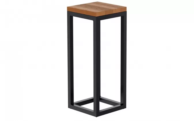 Stolik boczny w stylu loft MANTE 20x20x50 blat dębowy