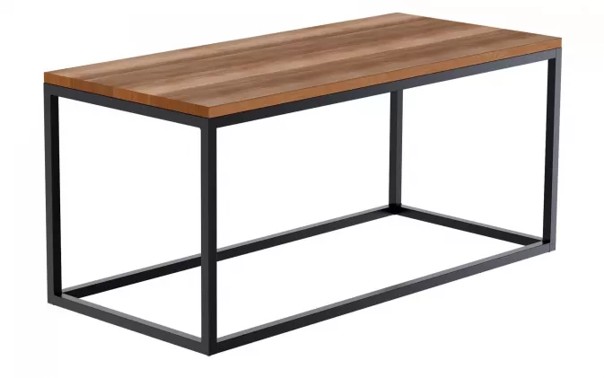 Stolik kawowy so salonu w stylu loft MANTE 100x45x50 blat dębowy