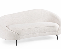 Biała sofa COSTANCE Bizzotto 3-osobowa – nowoczesna, elegancka, tapicerowana, stalowe nogi