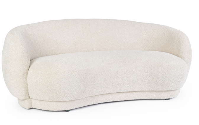 Jasnobeżowa sofa TECLA Bizzotto 2-osobowa – nowoczesna, bouclé, komfortowa