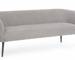 Szara sofa AVRIL White Bouclé Bizzotto 3-osobowa – nowoczesna, elegancka, welurowa