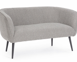 Szara sofa AVRIL Grey Bouclé Bizzotto 2-osobowa – nowoczesna i stylowa