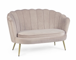 Sofa GILIOLA Light Grey Bizzotto 2-osobowa – nowoczesna, welwetowa