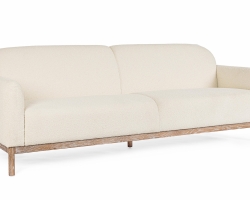 Kremowa sofa DETROIT Bizzotto 3-osobowa tapicerowana