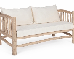 Sofa SAHEL Bizzotto – drewno tekowe, poduszki tapicerowane styl boho