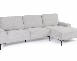 Jasnoszara Sofa WASHINGTON z szezlongiem Bizzotto – nowoczesny design tapicerowana