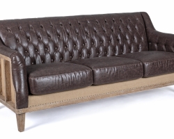 Sofa RAYMOND 3-os Bizzotto – elegancka tapicerka, drewno jesionowe, styl vintage