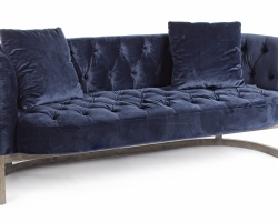 Grasnatowa sofa MIDWAY 3-os Bizzotto – elegancka tapicerka, drewno dębowe, wykończenie capitonné