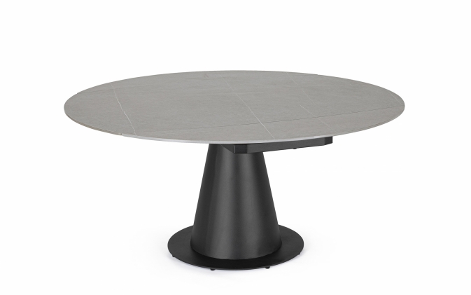 Stół rozkładany JAMI BLACK 160-160/102 Bizzotto – blat gresowy, stalowa podstawa, styl nowoczesny