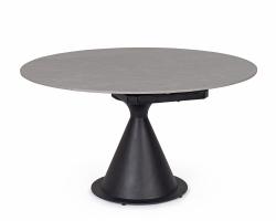 Stół rozkładany JONNI BLACK EXT Ø85-135×75 cm – Bizzotto | Stół okrągły czarny marmur