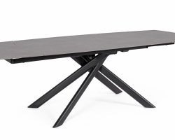 Czarny stół rozkładany JOAKIM EXT 160-240×90 cm – Bizzotto | Stół z efektem marmuru szarego