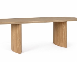 Przestronny stół prostokątny ODELIA 240×100, fornir dębowy, eleganckie wykończenie