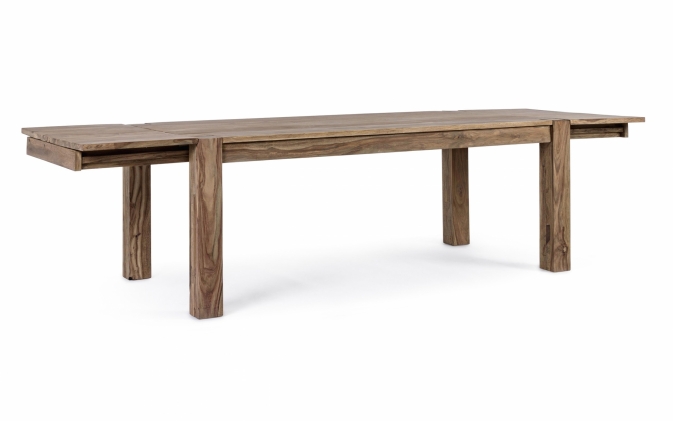 Duży stół rozkładany SALFORD 200–300×100 z litego drewna sheesham w naturalnym wykończeniu