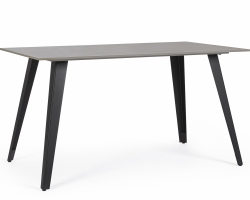 Stół ceramiczny ARJETA 140×80 z blatem gresowym SZARYM i nogami CZARNYMI