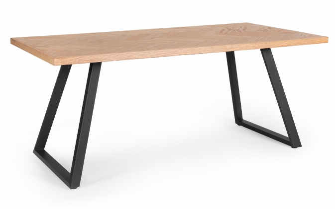 Stół DUKAT 180×90 z fornirowanym blatem i czarnymi nogami