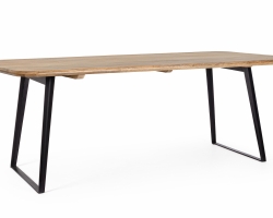 Stół NASHIK 200×100 z litego drewna mango / czarne stalowe nogi