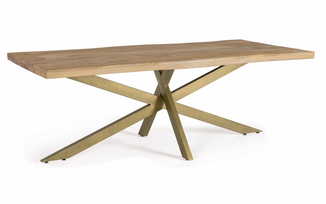 <h1>   <span class="forecolor" style="font-family: book antiqua, palatino, serif; font-size: 14pt; color: #808080;">     <strong class="strong">Ręcznie wykonany stół JAIDEV 220×100 z drewna mango i podstawą stalową</strong>   </span> </h1>  <p>St&oac