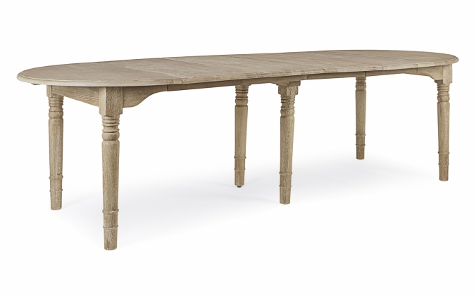 Elegancki stół dębowy rozkładany BEDFORD 110–272×110 z postarzaną powierzchnią i woskowym wykończeniem