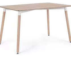 Stół prostokątny 120×80 z blatem MDF i bukowymi nogami - blat melamina imitacja drewna