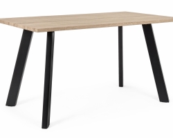 Nowoczesny stół prostokątny 140×80 z blatem MDF w kolorze drewna – GIANT LIGHT TOP