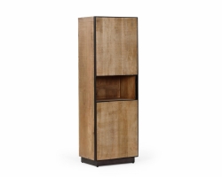 Nowoczesna szafa wysoka HAROLD 60×44×180 – mango i stal proszkowana, drzwi soft-close