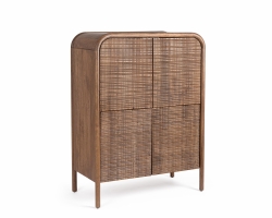 Komoda SANAT 90×45×120 cm – mango, ręcznie zdobione drzwi, wysoka elegancja