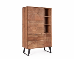 ISAR CABINET 88×40×150 komoda akacjowa zdobiona ręcznie