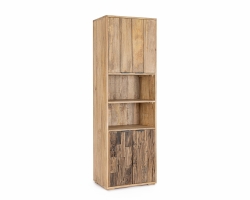Wysoka komoda NASHIK 58×40×180 cm – mango i drewno recyklingowane, 4 drzwi