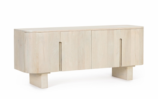 Szafka RTV SERAPIS 140×40×58 cm – elegancka szafka telewizyjna z drewna mango, 4 drzwi