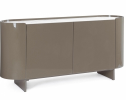 Konsola OTILIA HERB 160×45×80 cm – nowoczesna konsola z MDF i blatem ze spieku kwarcowego, 2 drzwi z półką, soft-close