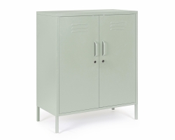 Zielonoszara komoda CAMBRIDGE 40×80×101,5 cm – metalowa komoda 2-drzwiowa, różne kolory