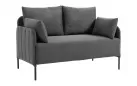 Sofa do salonu 2-osobowa ZIDE ciemnoszary z poduszkami - zdjęcie 8