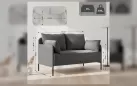Sofa do salonu 2-osobowa ZIDE ciemnoszary z poduszkami - zdjęcie 9