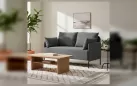 Sofa do salonu 2-osobowa ZIDE ciemnoszary z poduszkami - zdjęcie 10