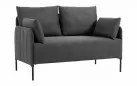 Sofa do salonu 2-osobowa ZIDE czarny z poduszkami - zdjęcie 1