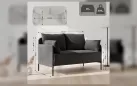 Sofa do salonu 2-osobowa ZIDE czarny z poduszkami - zdjęcie 2