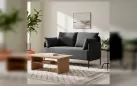 Sofa do salonu 2-osobowa ZIDE czarny z poduszkami - zdjęcie 3