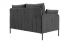 Sofa do salonu 2-osobowa ZIDE czarny z poduszkami - zdjęcie 6