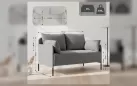 Sofa do salonu 2-osobowa ZIDE jasnoszary z poduszkami - zdjęcie 16