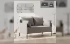 Sofa do salonu 2-osobowa ZIDE taupe z poduszkami - zdjęcie 23
