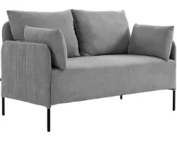 Sofa do salonu 2-osobowa ZIDE jasnoszary z poduszkami - zdjęcie 15