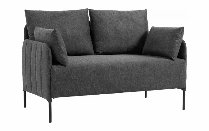Sofa do salonu 2-osobowa ZIDE czarny z poduszkami - zdjęcie 1