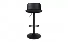 Zestaw 2-os. barowy VELOR czarny okrągły stolik śr. 60 cm / hokery z oparciem Ekoskóra